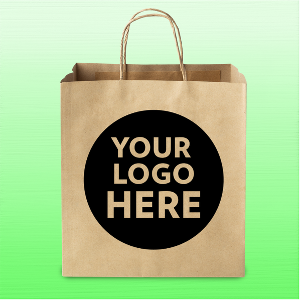 Custom Paper Bags With Handles 8x4 1/2x 10 1/4 of 250 IN BOX