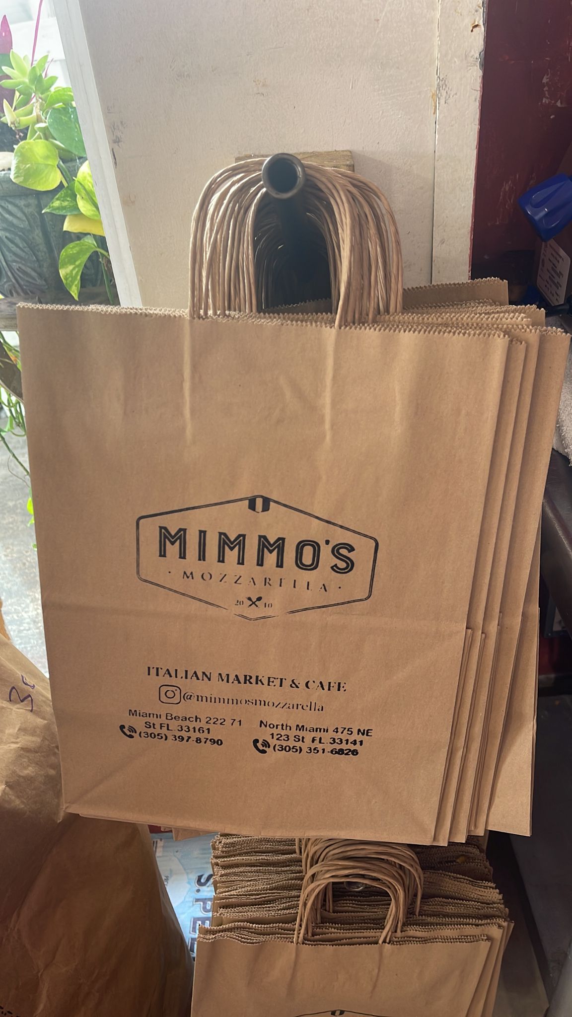 Custom Paper Bags With Handles 8x4 1/2x 10 1/4 of 250 IN BOX